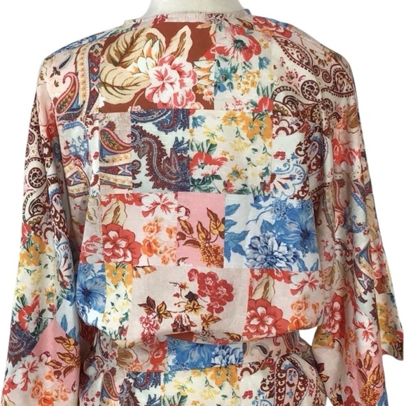 Goodnight Macaroon Brianna Boho Floral Patchwork Fringe Kimono NWT - Picture 11 of 11